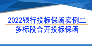 保函,多標段合開一張投標保函